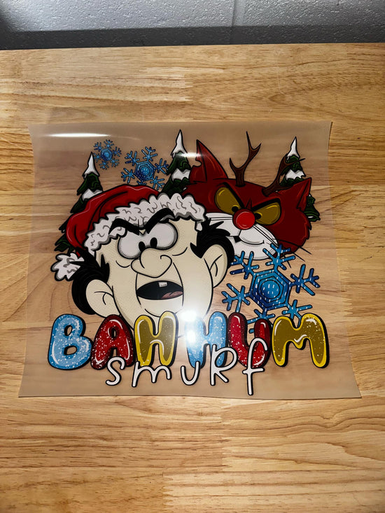 BAH HUM SMURF SINGLE AND GANG DTF PRINT