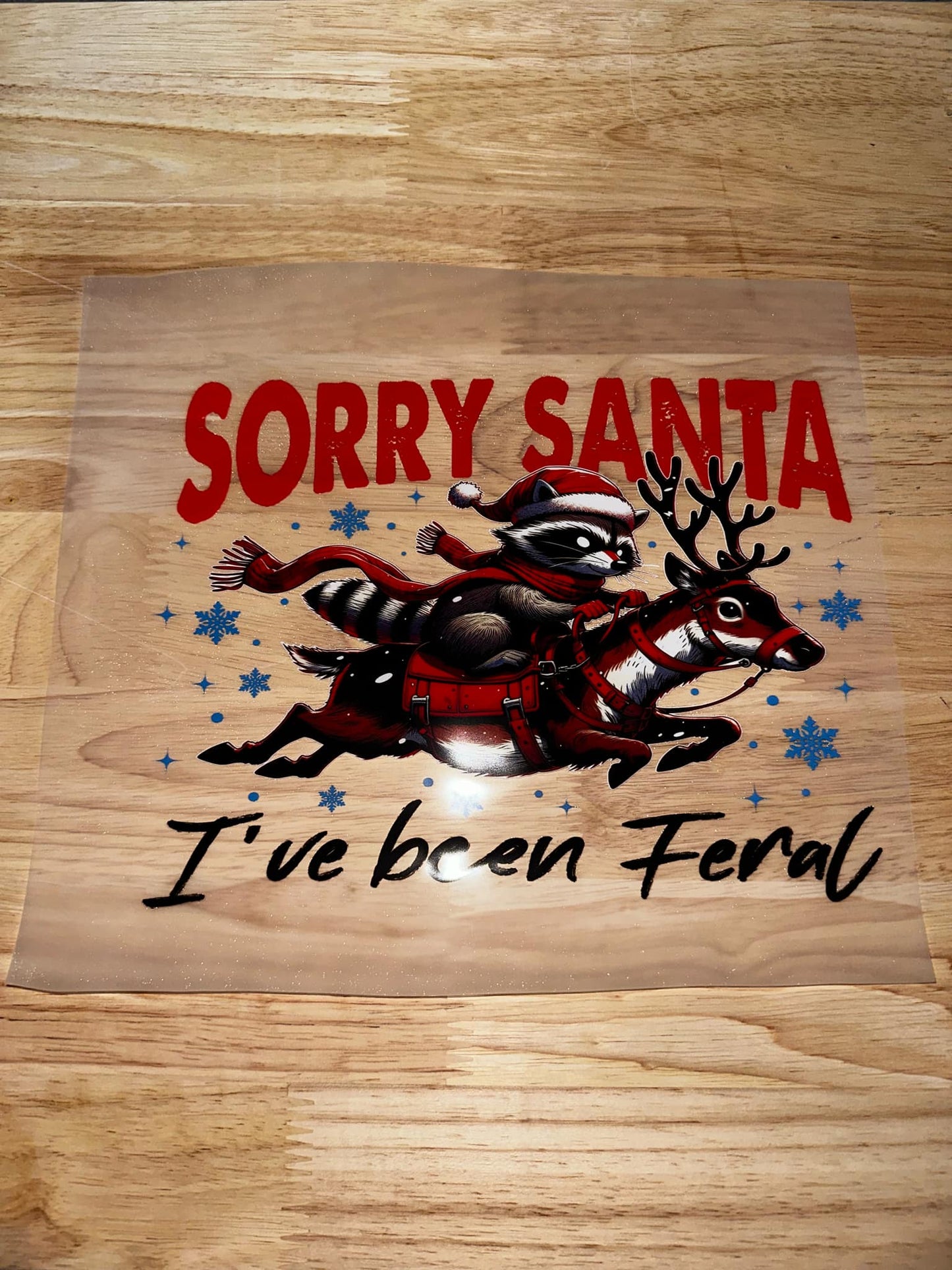 SORRY SANTA I'VE BEEN FERAL SINGLE AND GANG DTF SHEET